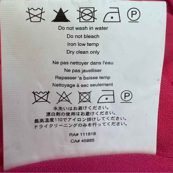 Micheal Kors Collection bright Pink fit & flare draped plunge neck Midi Dress 0 - Picture 10 of 16